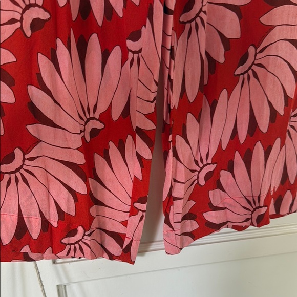 Red and Pink Floral Wide-Leg Pants - Picture 4 of 5